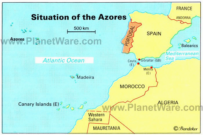 Map Of France and Portugal Azores islands Map Portugal Spain Morocco Western Sahara Madeira