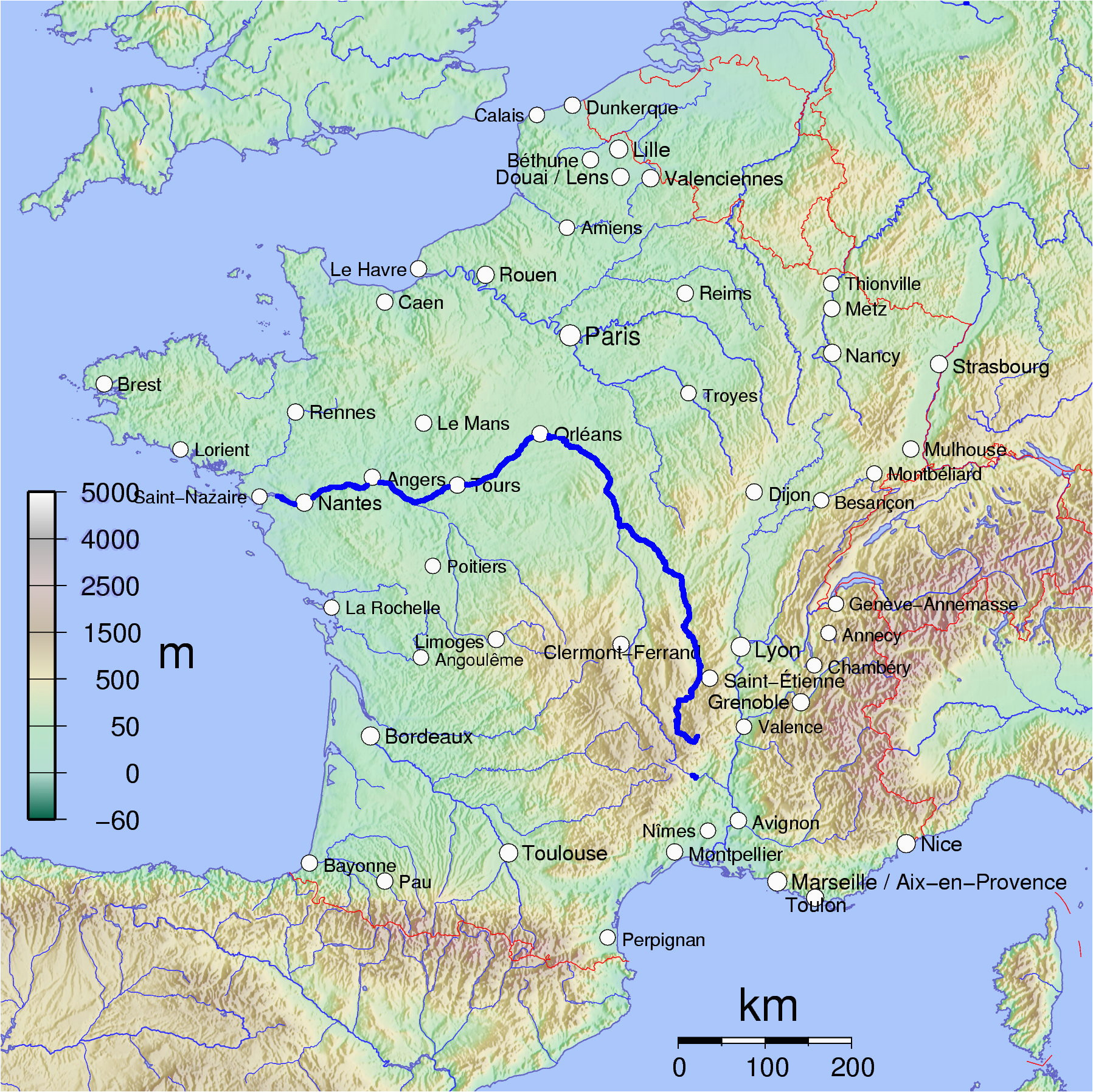 Map Of France Loire Valley Loire Wikipedia