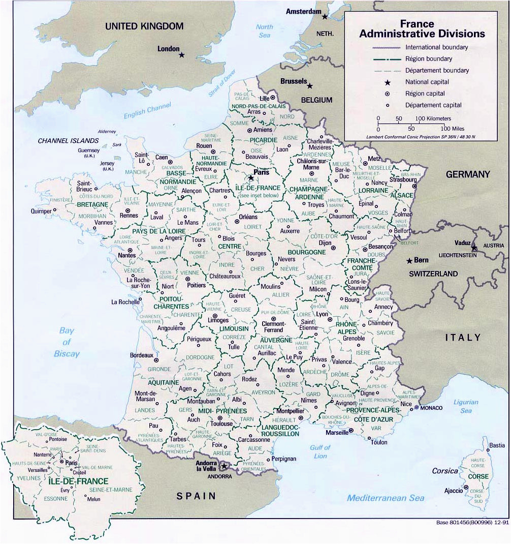 Map Of France Regions with Cities Map Of France Departments Regions Cities France Map