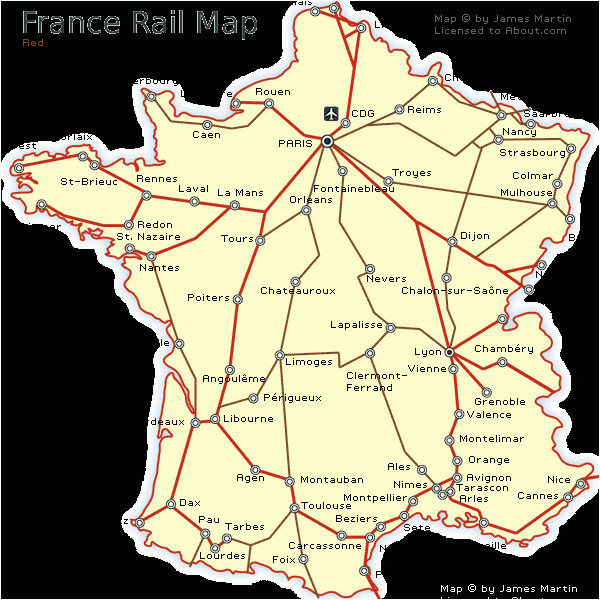 Map Of France Train Lines France Railways Map and French Train Travel Information