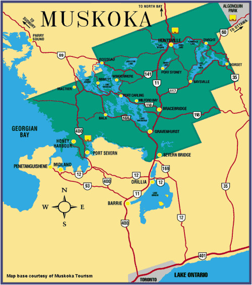 Map Of Georgian Bay Ontario Canada Map Of District Of Muskoka Ontario Canada Ontario Travel