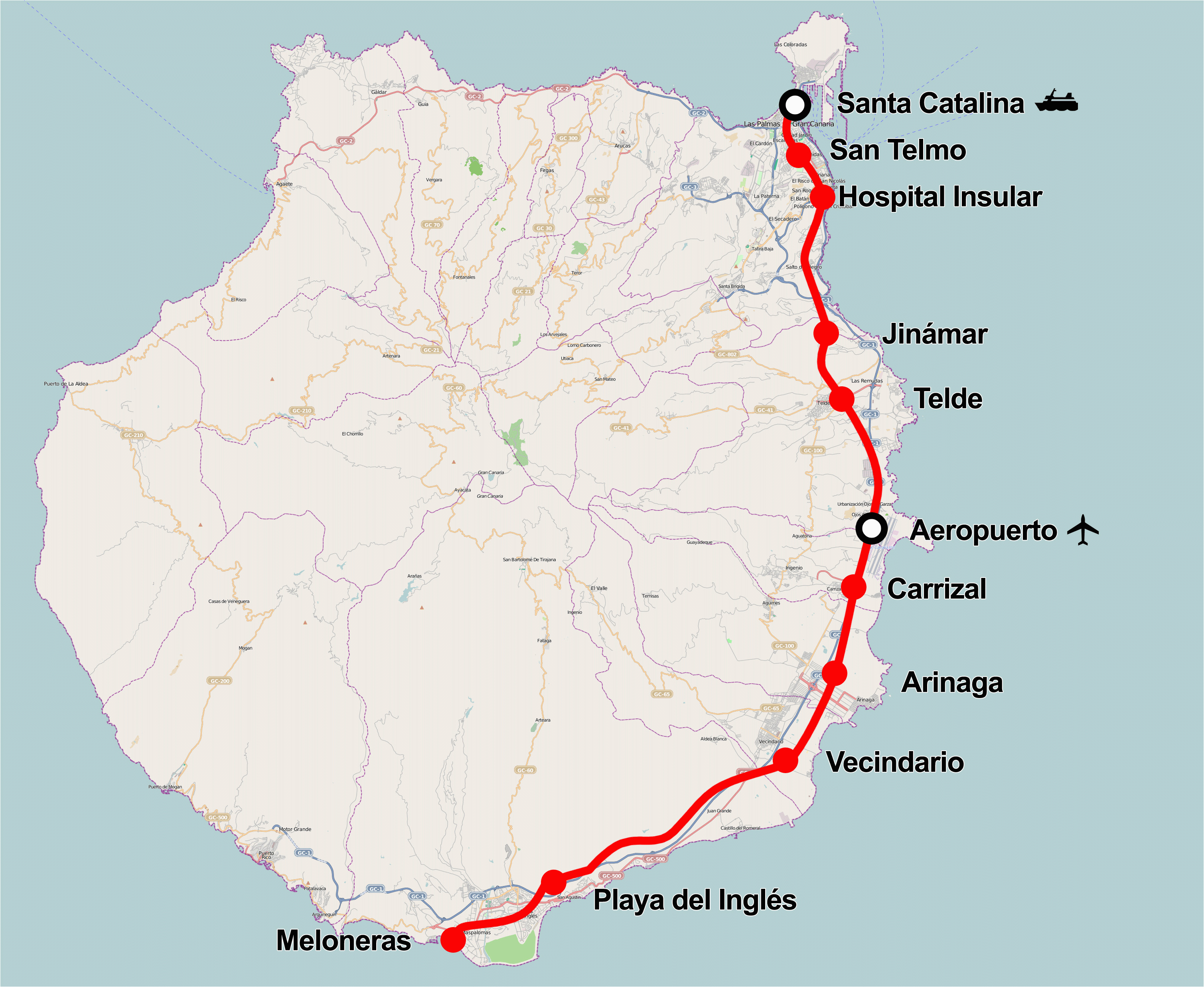 Map Of Gran Canaria Spain Tren De Gran Canaria Wikipedia