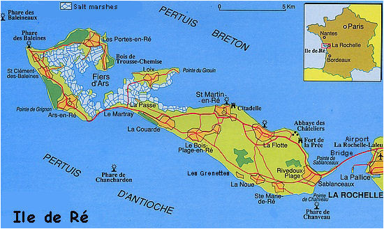 Map Of Ile De Re France France S Western isles Ile De Re France Zone at Abelard org