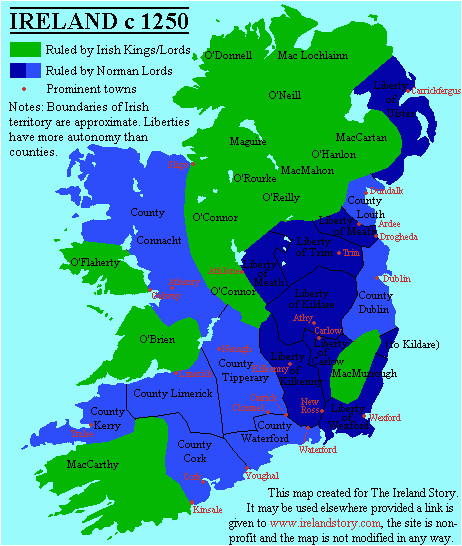 Map Of Ireland Tipperary the Map Makes A Strong Distinction Between Irish and Anglo French