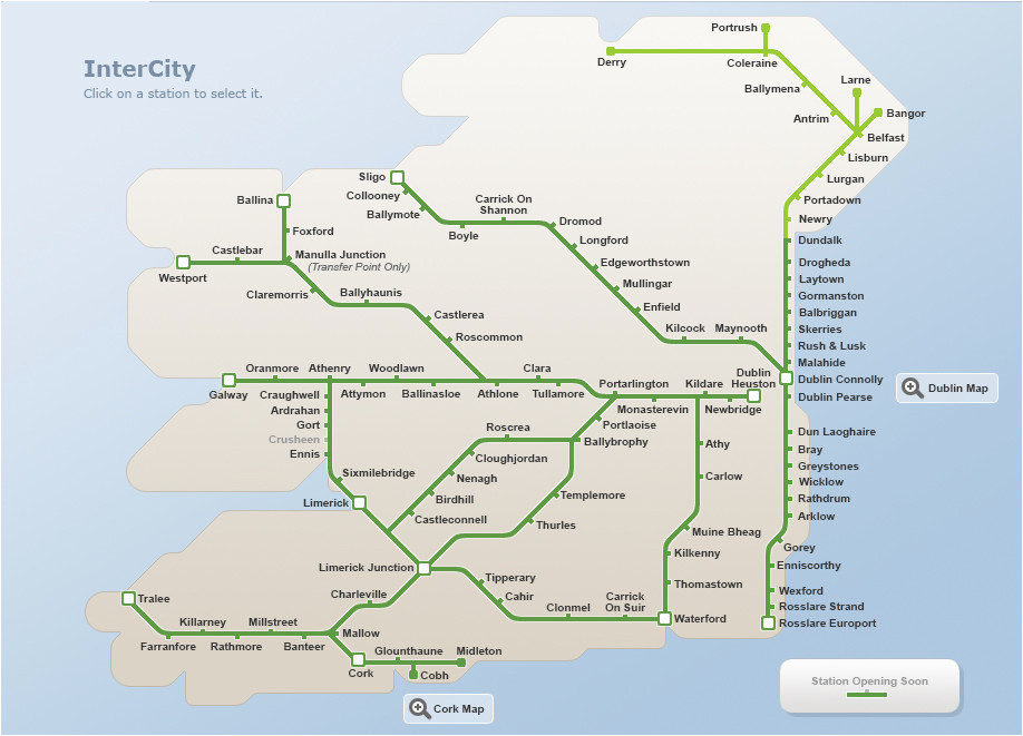 Map Of Ireland Train Routes Map Of Ireland Road Network Download them and Print