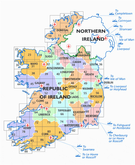 Map Of Leitrim Ireland Osi 34 Cavan Leitrim Longford Meath Monaghan Wanderkarte 1 50 000