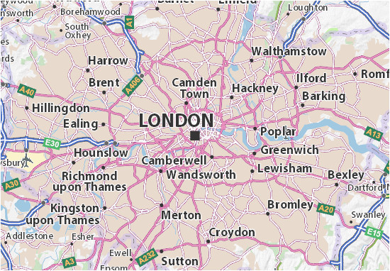 Map Of London England and Surrounding area London Map Detailed Maps for the City Of London Viamichelin