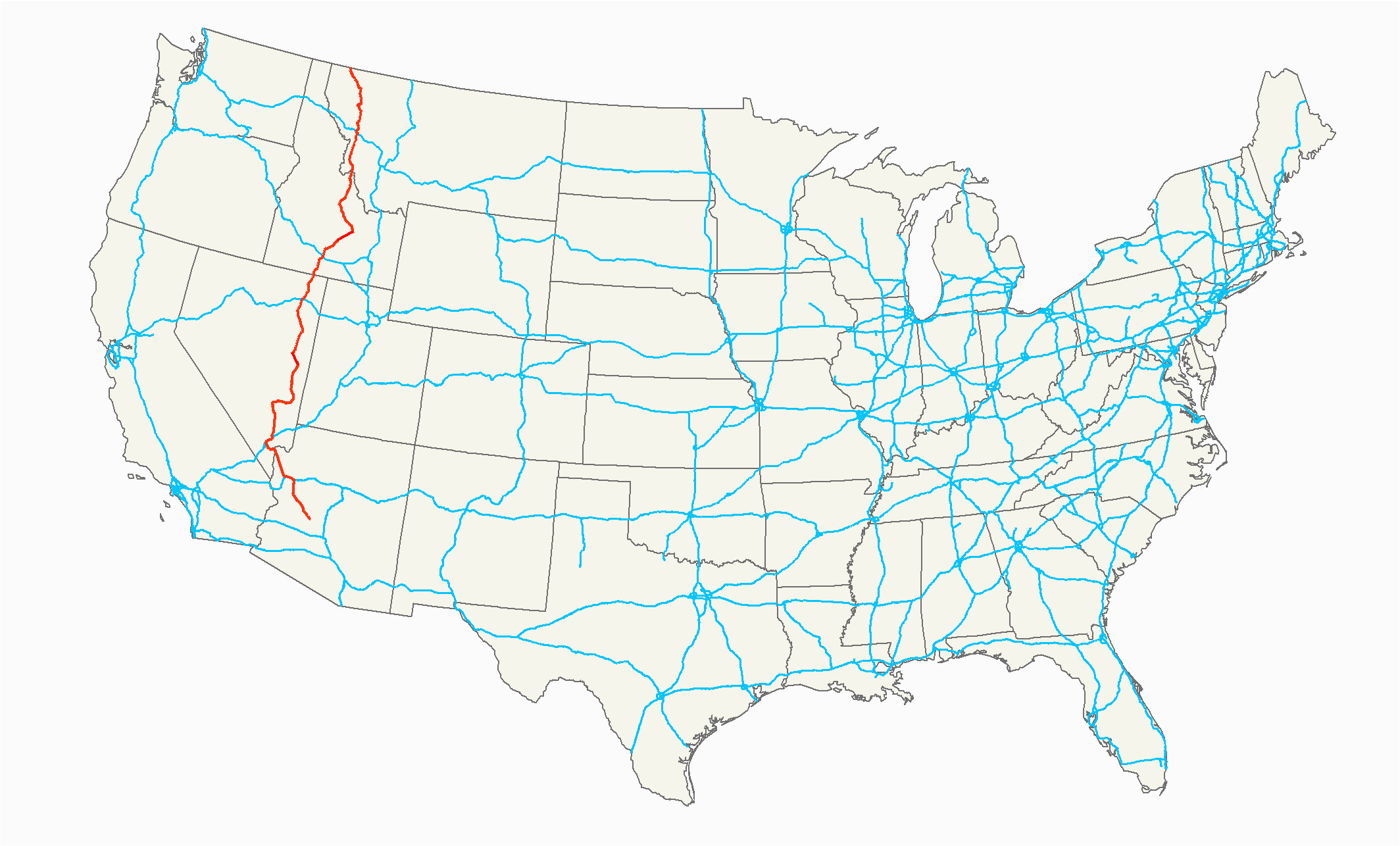 Map Of Montana and Canada U S Route 93 Wikipedia