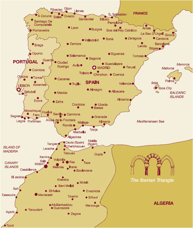 Map Of Morocco and Spain with Cities Gr Maps Spain 2019