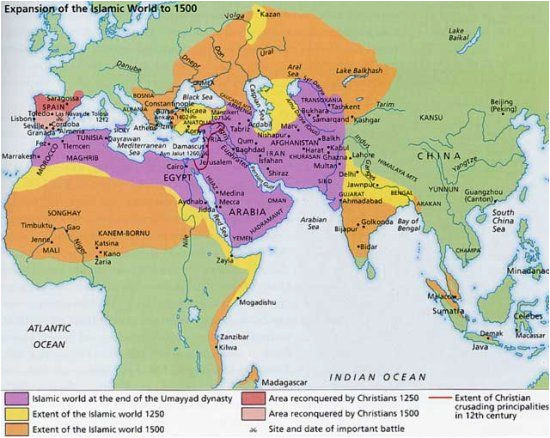 Map Of Muslim Spain islamic World In 1500 Maps Historical Maps islam Map