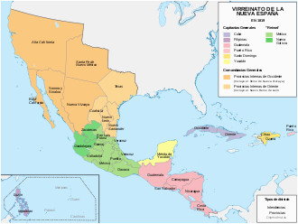 Map Of New Spain 1700s New Spain Wikipedia