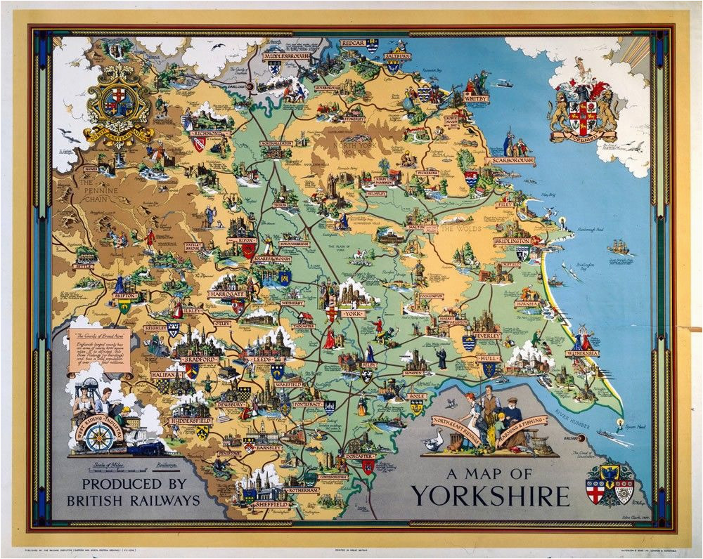 Map Of north Yorkshire England Vintage Travel Posters Devon Yorkshire Google Search