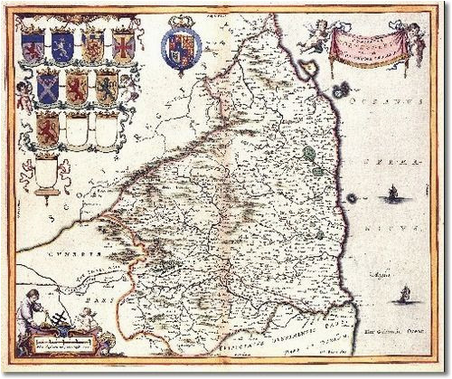 Map Of northumberland England 1645 northumberland Maps Engravings and Prints England