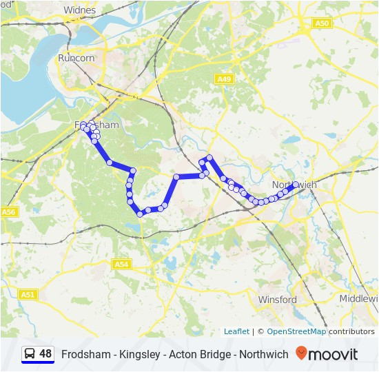 Map Of northwich Cheshire England 48 Route Time Schedules Stops Maps northwich