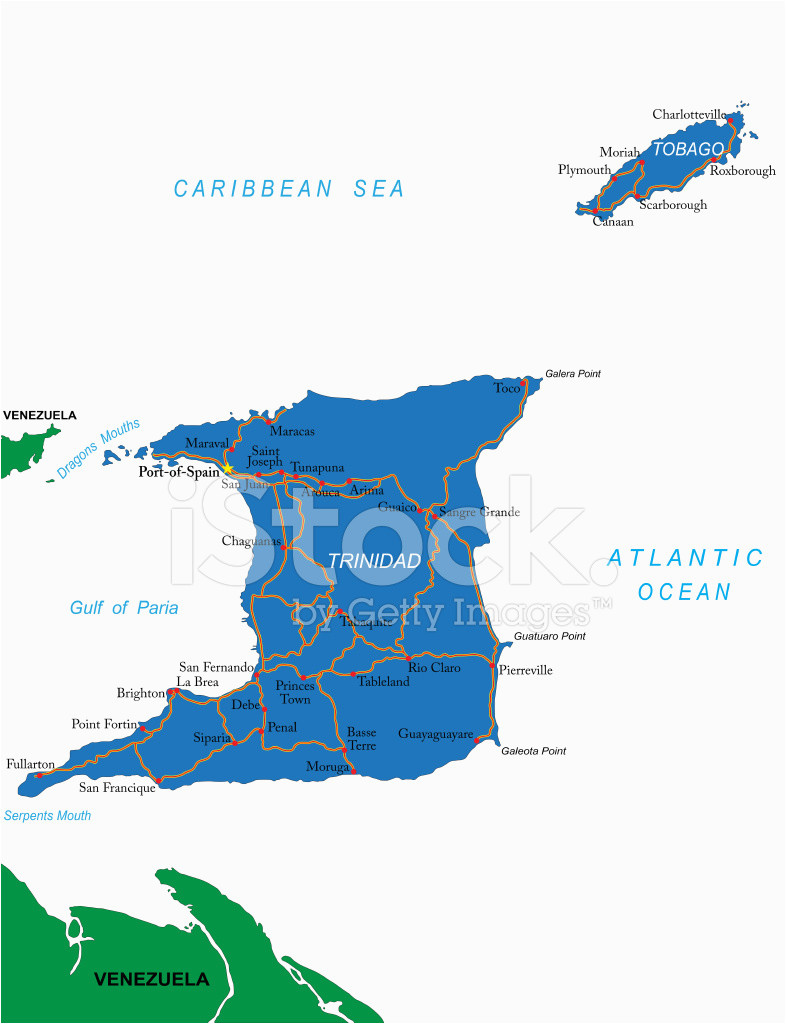 Map Of Port Of Spain Trinidad and tobago Trinidad tobago Karte Stock Vector Freeimages Com