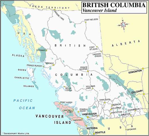 Map Of Queen Charlotte islands Canada Map Of British Columbia British Columbia Travel and Adventure