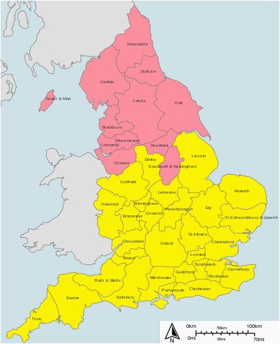 Map Of Regency England to Find the Right Bishop for the Wedding License Map Of Dioceses