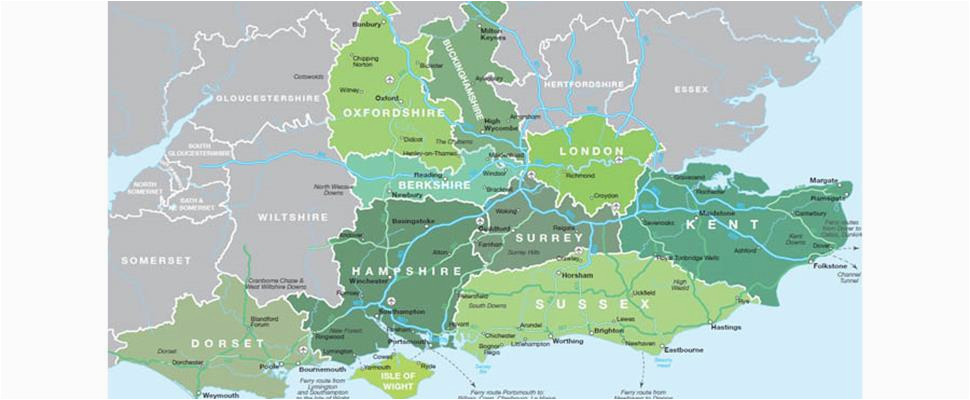 Map Of Se England Counties Map Of south East England Visit south East England