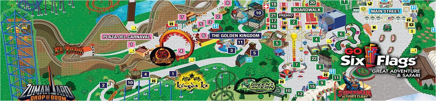 Map Of Six Flags New England Park Map Six Flags Great Adventure