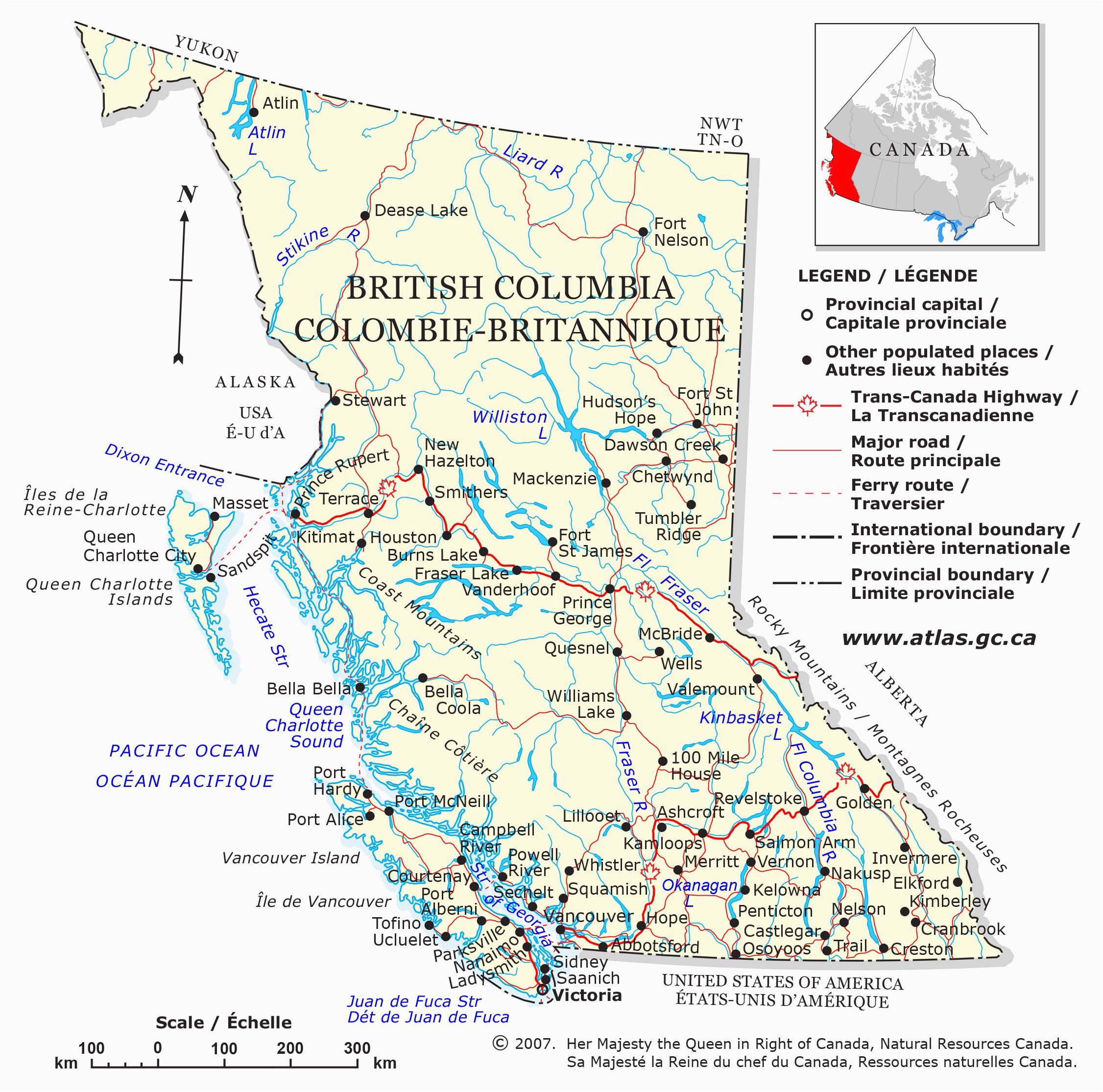 Map Of southern British Columbia Canada Guide to Canadian Provinces and Territories
