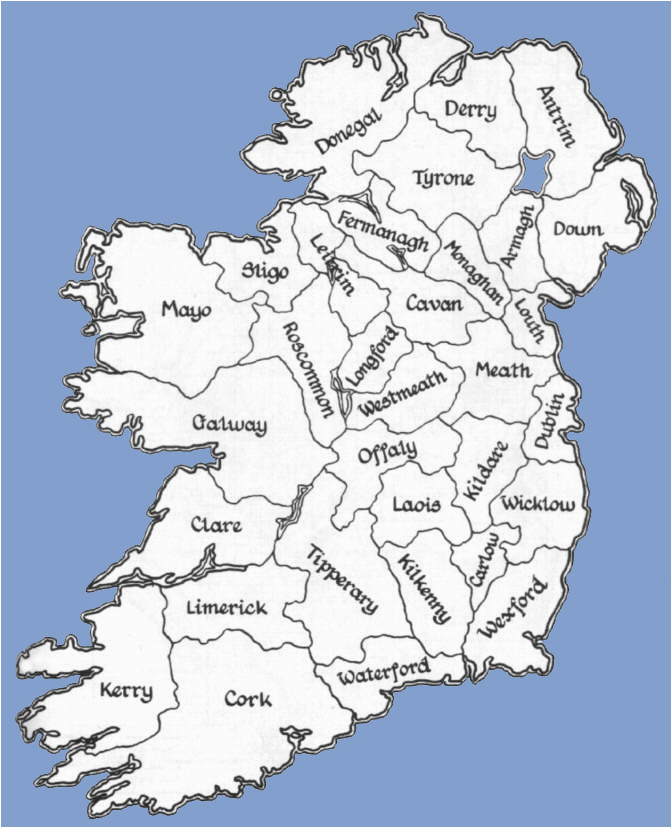 Map Of southern Ireland Counties Of the Republic Of Ireland