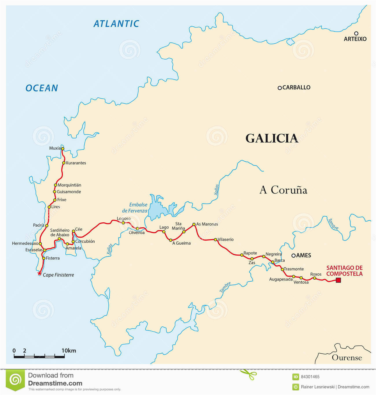 Map Of Spain Santiago De Compostela Map Way Of St James From Santiago De Compostela to Cape Map Of Spain Santiago De Compostela Map Way Of St James From Santiago De Compostela to Cape