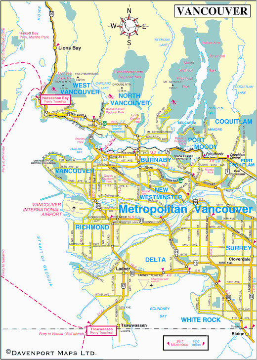 Map Of Surrey Bc Canada Map Of Vancouver British Columbia British Columbia Travel and