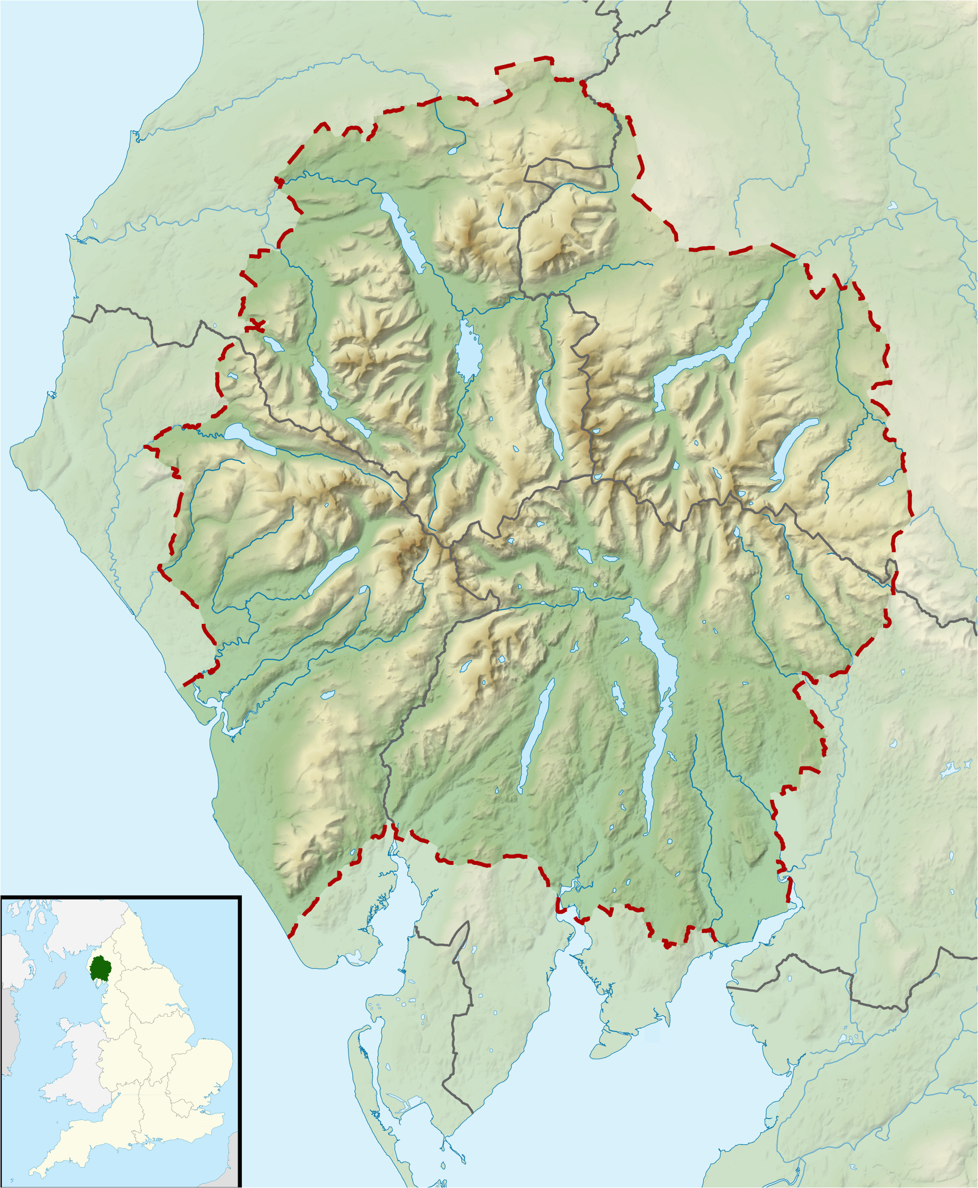 Map Of the Lake District In England Pavey Ark Wikipedia