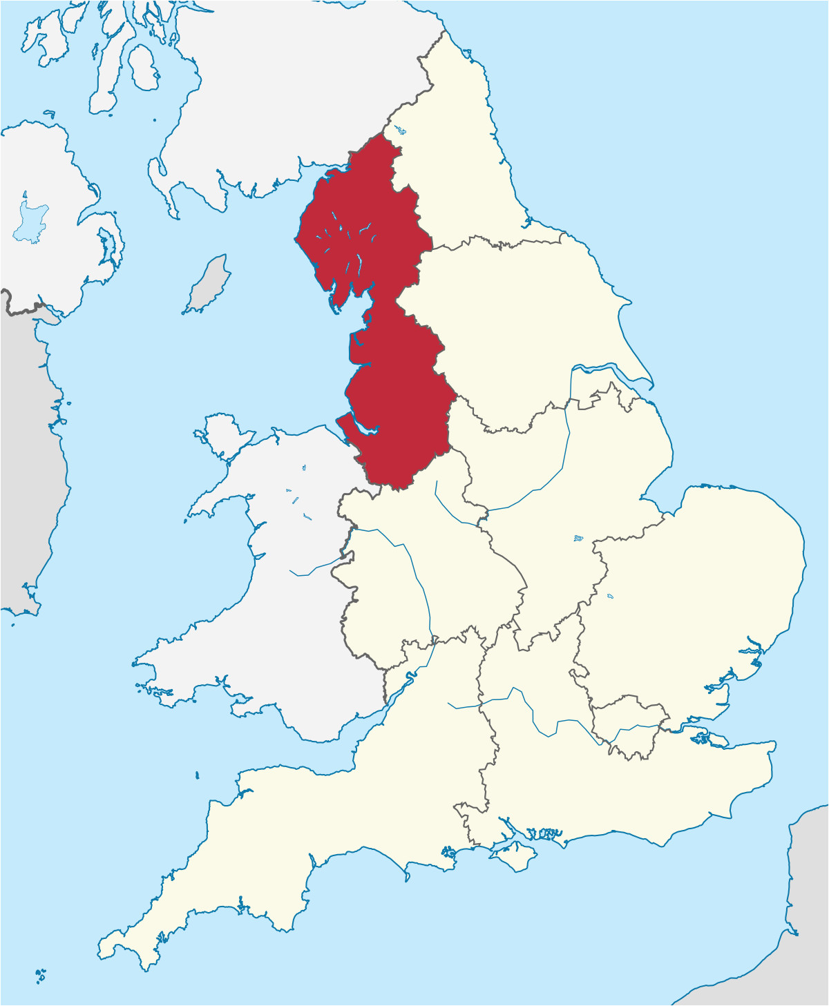 Map Of the north West England north West England Wikipedia