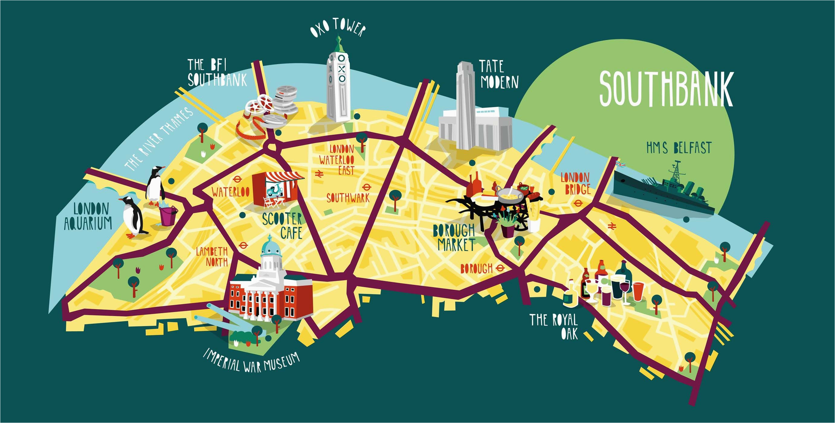 Map Of the south Of England Uk southbank Map Illustration Kerryhyndman Co Uk Map Travel