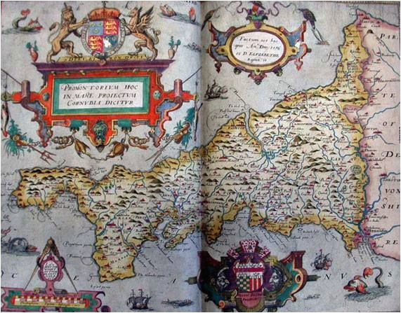 Map Of Tudor England Tudor Map Of Cornwall 1579 Christopher Saxton the