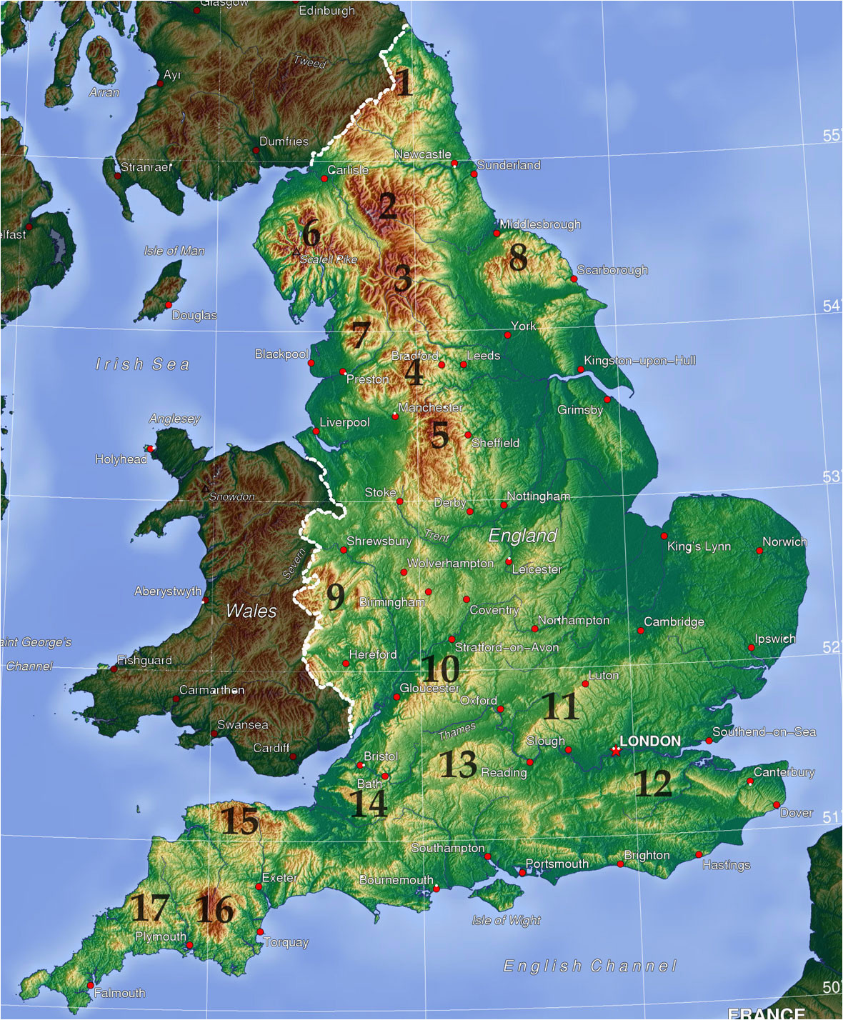 Map Of West Midlands England Mountains and Hills Of England Wikipedia