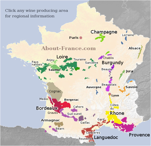 Map Of Wine Regions In France Map Of French Vineyards Wine Growing areas Of France