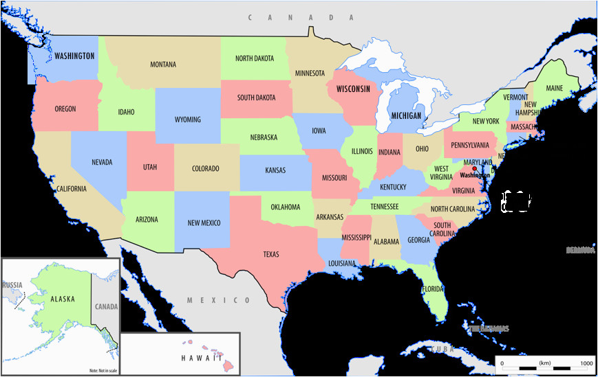 Map Western Canada and Usa United States Map