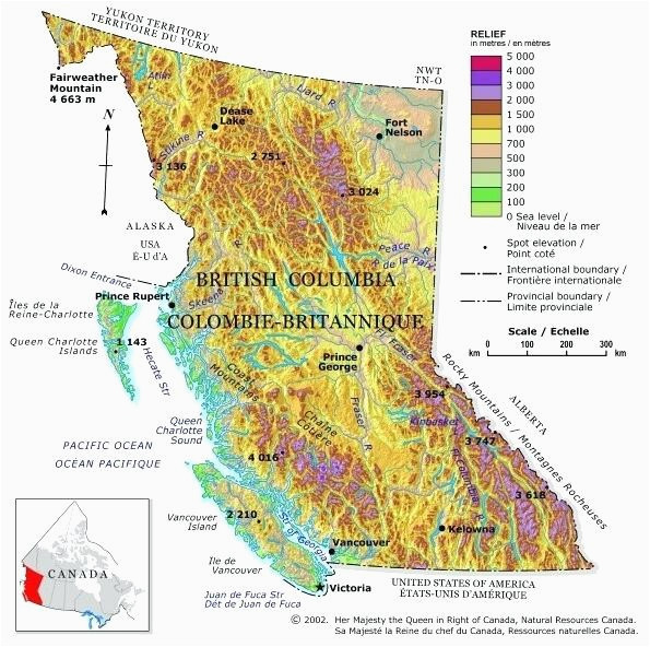 Maps Kamloops Bc Canada Detailed Map Of British Columbia Canada Cardform Co