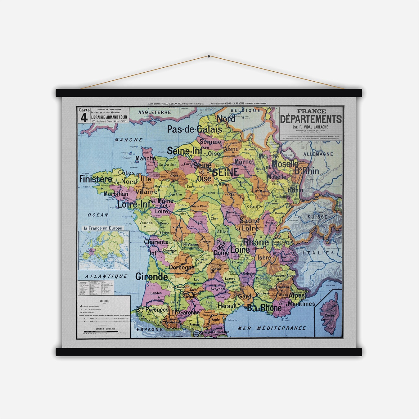 Maps Of France to Buy France Departements Vintage Map