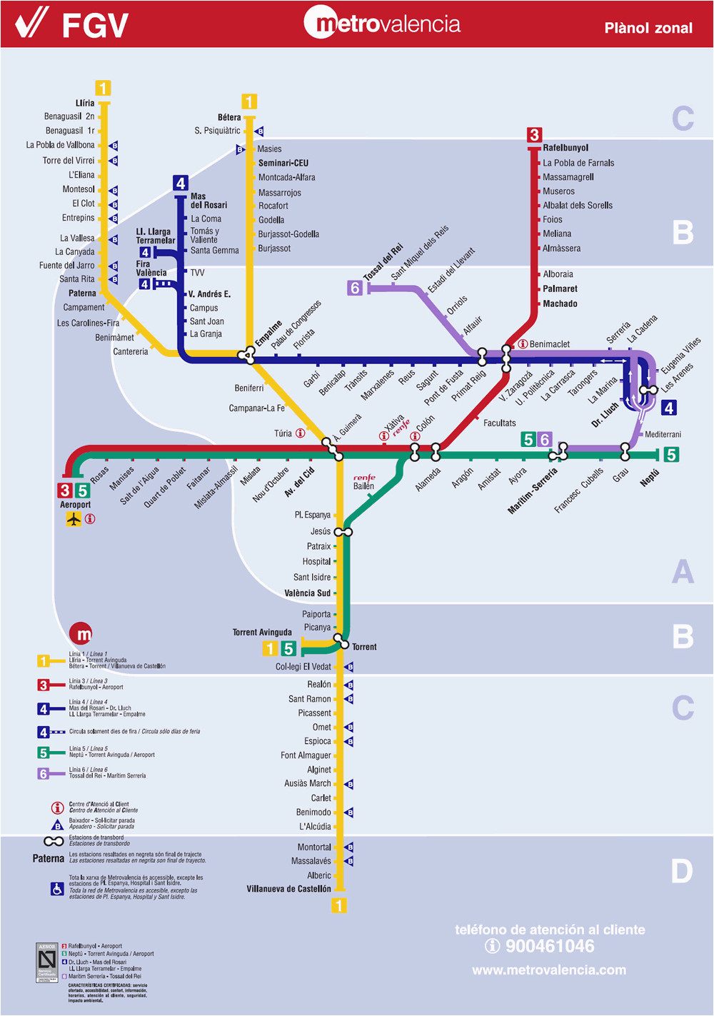 Metro Map Valencia Spain Valencia Metro Map Map Of the Underground System In