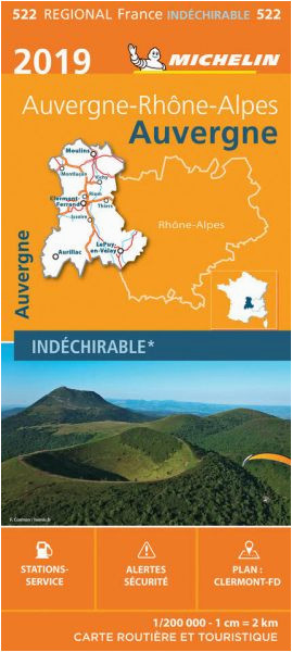 Michelin Maps Of France Michelin Regional 522 Auvergne Limousin Wetterfeste Karte 1 200 000