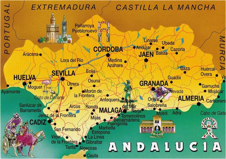 Moron Spain Map andalusia Spain Postcard Exchange One World andalusia Spain