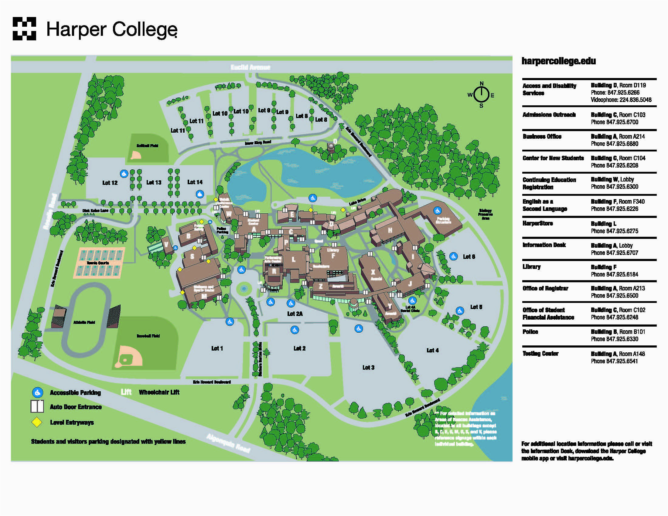 New England College Campus Map You are Here Harper College Campus Map Harper College Information