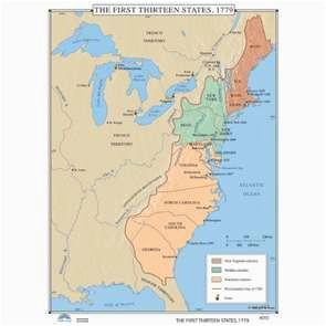 New England Colony Map the First Thirteen States 1779 History Wall Maps Globes