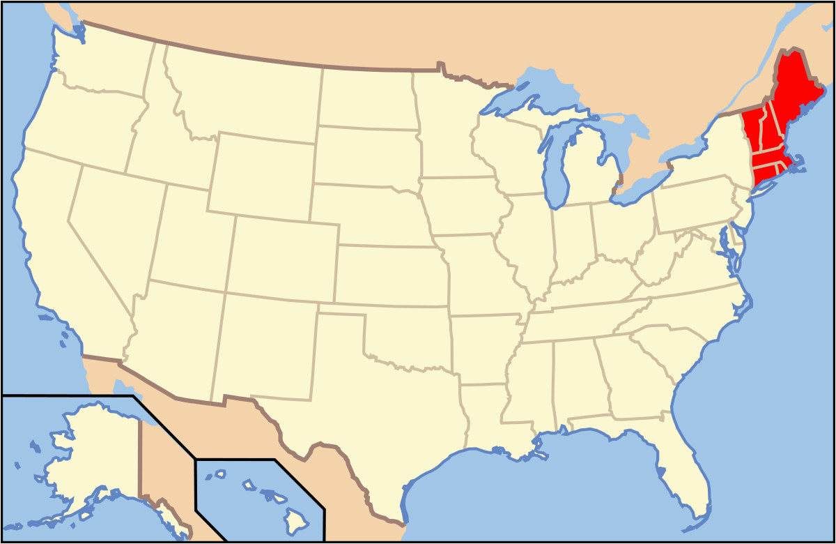 New England On Us Map List Of Mammals Of New England Wikipedia