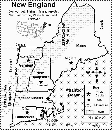 New England States and Capitals Map Map Quiz States and Capitals New England Map Quiz Printout