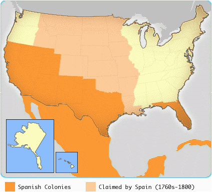 New Spain On Map Map Of the Spanish Colonies 20 Colonization New Spain United