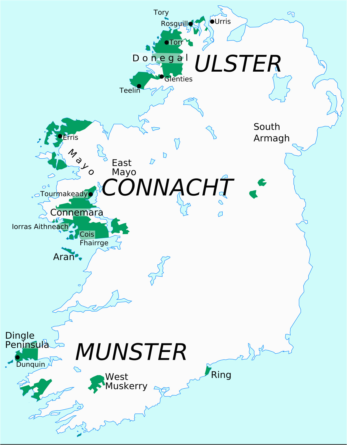 North West Ireland Map Gaeltacht Wikipedia