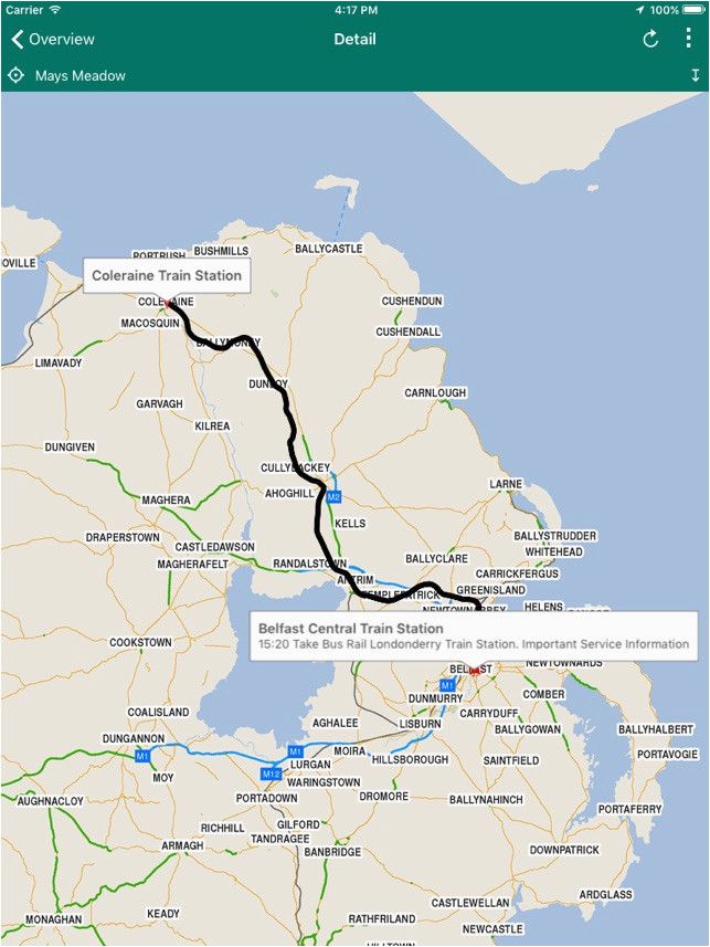 Northern Ireland Train Map Translink Ni On the App Store