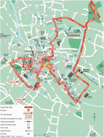 Norwich England Map Map Of tour From Brochure Picture Of City Sightseeing norwich