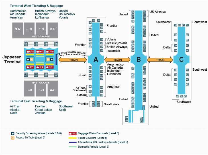 Paris France Airport Map A Look Inside the Terminal and Concourses at Denver International