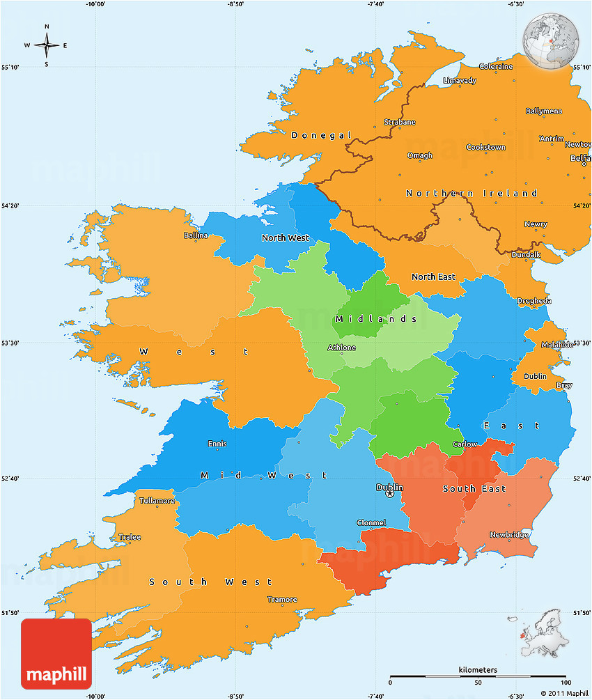 Political Map Of Ireland and northern Ireland Political Simple Map Of Ireland