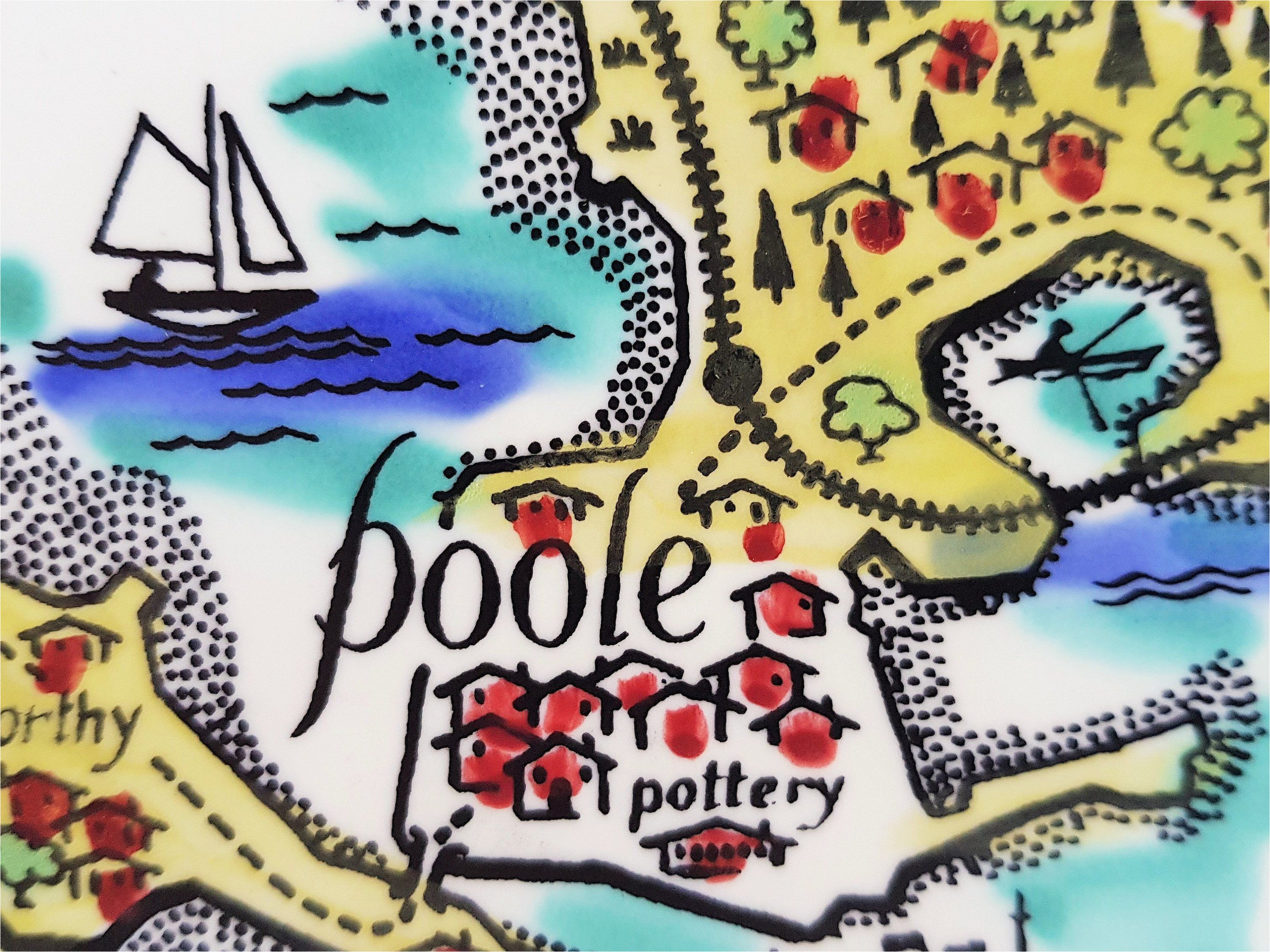Pool England Map Perfect Poole Pottery Plate Hand Painted Map Of Poole